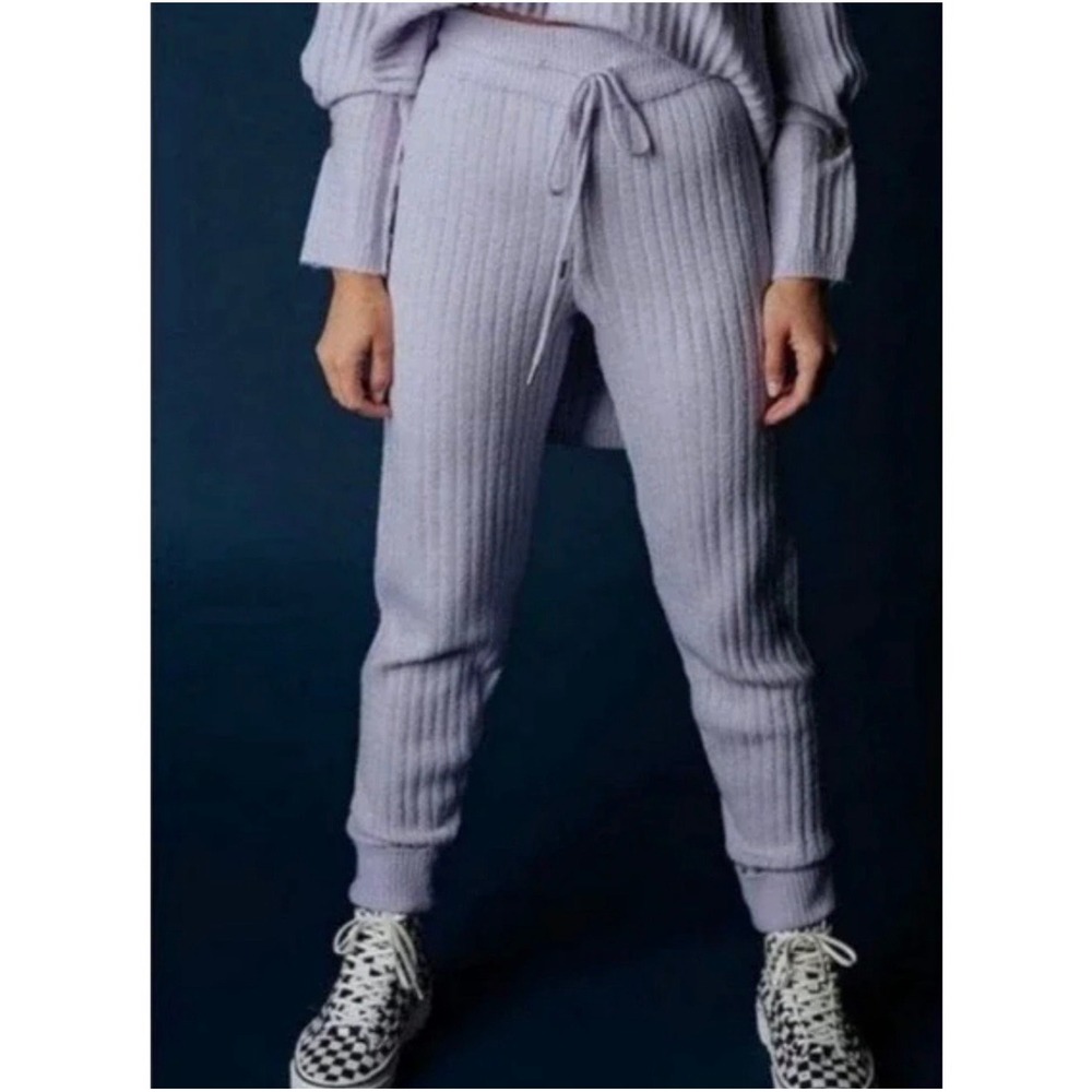 Intimately Free People Around The Clock Ribbed Knit Joggers, Lavender